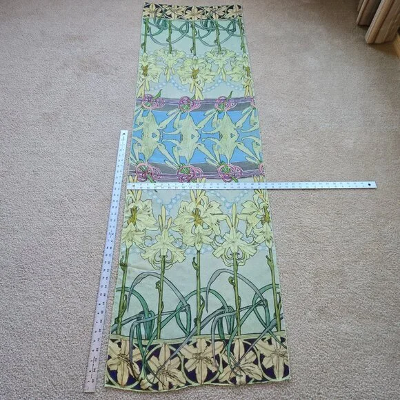 Alphonse Mucha Lily Silk Chiffon Scarf - Picture 2 of 10